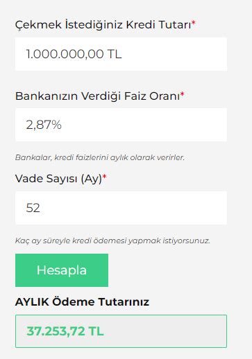 Kredi Faiz Hesaplama Faiz Oranı ve Vadeyi İstediğiniz Gibi Girin