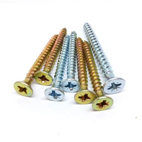 Din7505 Yellow Zinc Double Countersunk Head Harden Chipboard Screw China Screw And Hardware