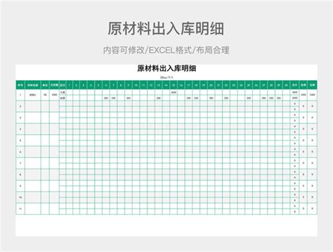 原材料出入库表格 原材料出入库excel表格下载 觅知网