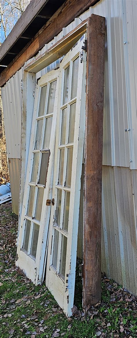 Vintage 10 Pane French Doors With Frame Interior Architectural Salvage