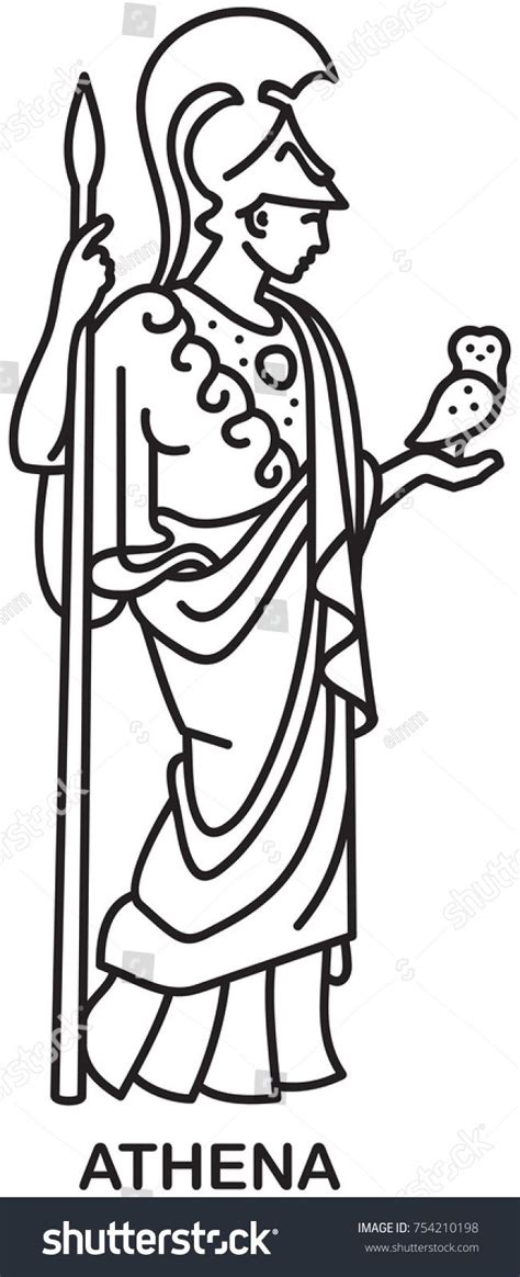 Athena Ancient Greek Goddess Wisdom Craft Stock Vector (Royalty Free ...