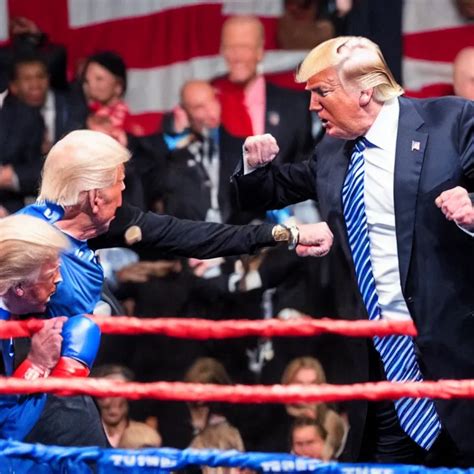 Donald Trump In A Boxing Match With Joe Biden High Stable Diffusion