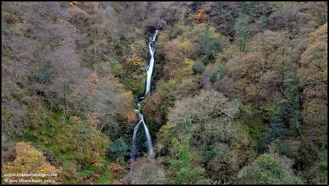 Aerial View Of Dhoon Glen Waterfall Isle Of Man