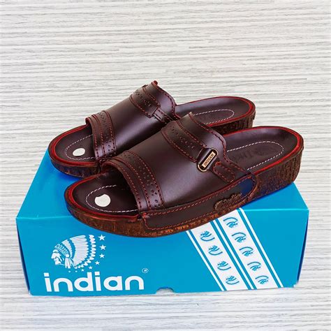 Jual Indian Sandal Slide Pria Kulit Asli Sandal Kulit Pria Indian