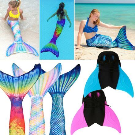 Womens Colorful Mermaid Tail Bikini Beach Swimwear With Swimming Fins ImReadyForSummer
