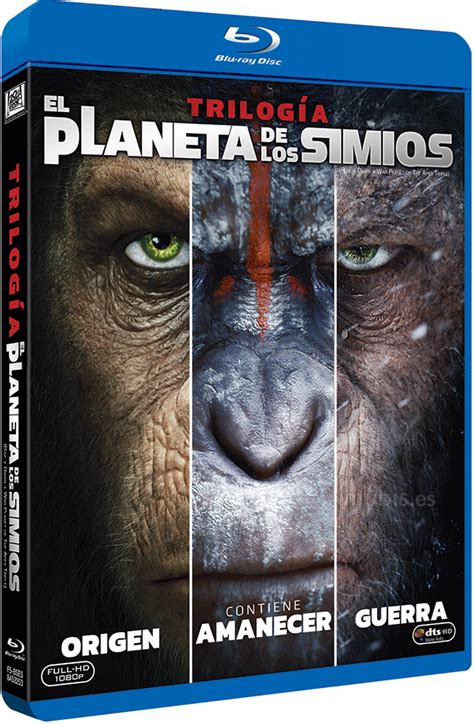 Trilogía El Planeta de los Simios Origen Amanecer Guerra Blu ray