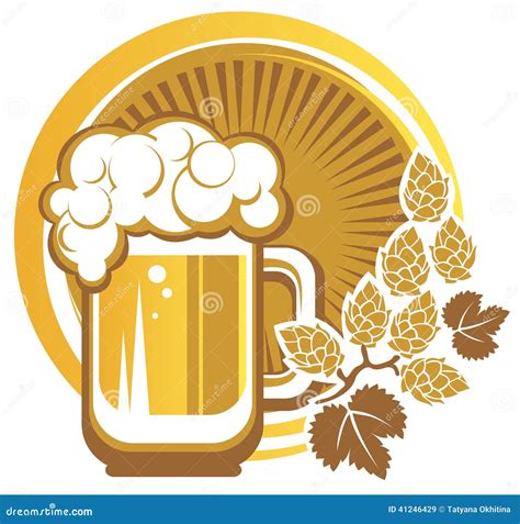 Bier und Hopfen vektor abbildung. Illustration von graphiken - 41246429