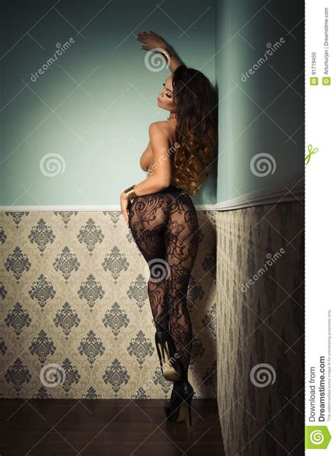 Glamorous Curvy Brunette Woman Stock Photo Image Of Person Classic