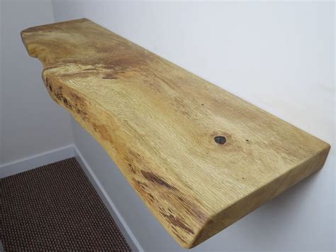 Live Edge Floating Oak Mantel Shelf Wood Wall Art Etsy Uk Oak