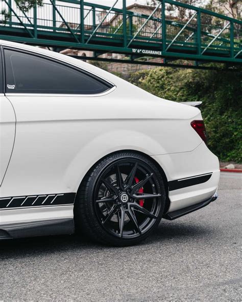 White Mercedes Benz C63 Amg Brada Wheels