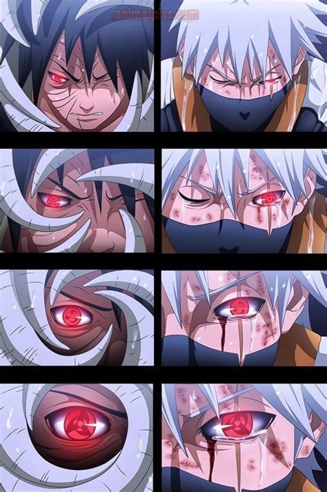 Obito And Kakashi Mangekyou Sharingan Anime Kakashi Sharingan