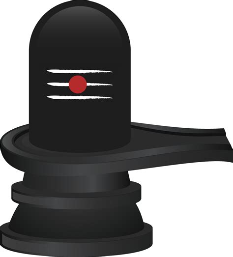 Black Shiva Lingam Statue Element On White Background Vector