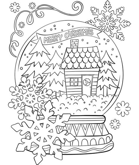 Winter Snow Globe Coloring Page & coloring book.