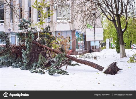 Heavy Snow In Moldova View Of Streets In City Centre Stock Editorial