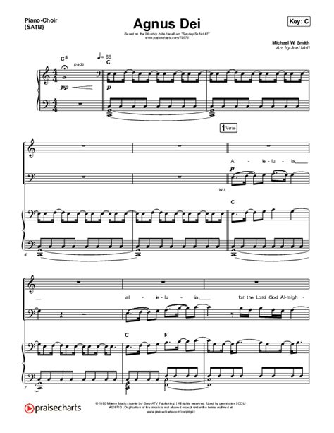 Agnus Dei Sheet Music Pdf Shane And Shane The Worship Initiative Aaron Williams Praisecharts