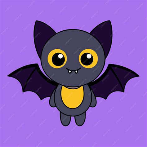 Kawaiipunk Bat Emoji Cute Dracula Bat Clipart Simplified Bat Emoji Dark