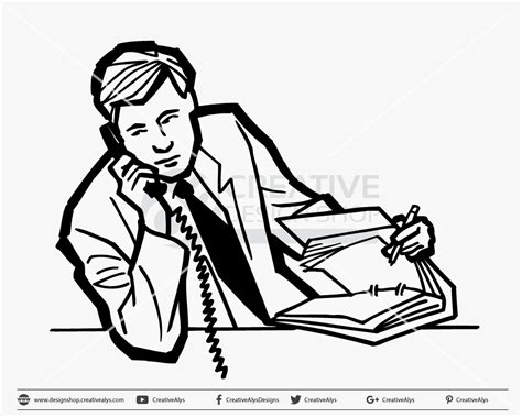 Businessman Making Phone Call Illustration Creative Design Shop