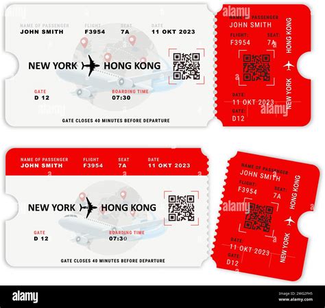 Set Airways Tickets And Boarding Passes Mockups Vector Avia Company