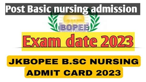 Jkbopee Post Basic Bsc Nursing Admission 2023 All Information Admit