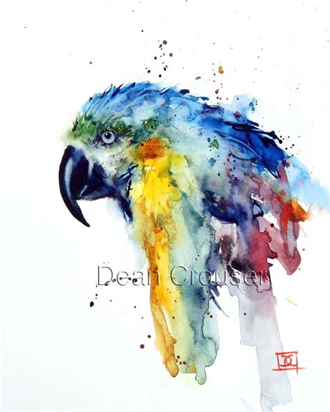 Macaw The Art Of Dean Crouser Watercolor Print Watercolor Bird