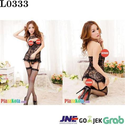 Jual L Lingerie Chemise Halterneck Hitam Transparan Bra Kawat