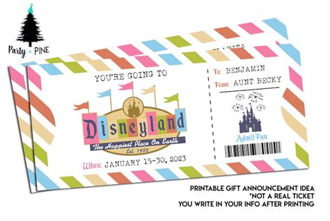 Boleto imprimible a Disneyland Viaje sorpresa Regalo de Etsy España