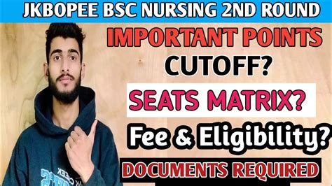 Jkbopee Bsc Nursing Nd Round Counseling Cutoff Seat Matrix