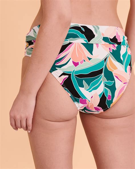 CHRISTINA Vacay Bound Foldable Waistband Bikini Bottom Tropical Print