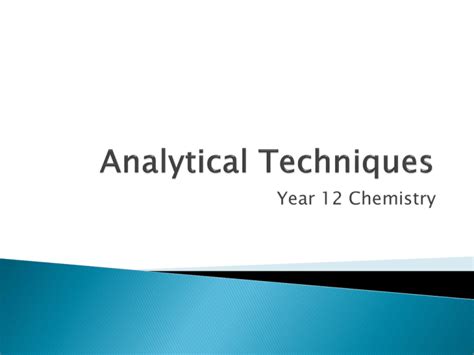 Analytical Techniques