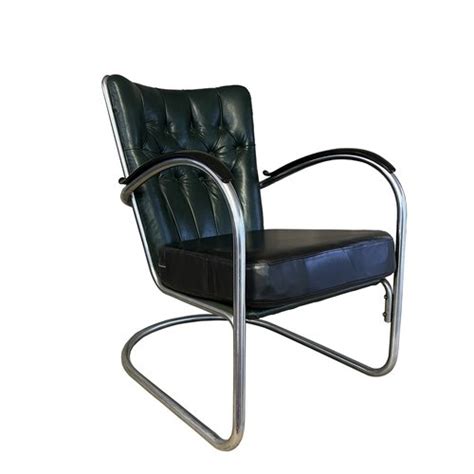 Model 412 Chair In Leather By Willem Hendrik Gispen For Gispen For Sale