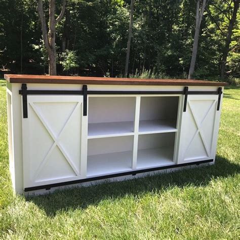 Custom Sliding Barn Door Cabinet Entertainment Center Entry Etsy