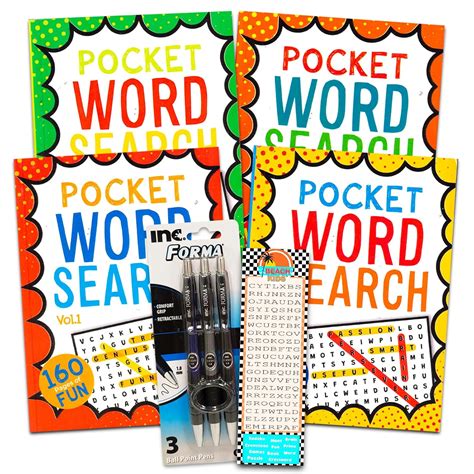 Pocket Size Word Search Books For Adults Seniors Set Of Travel