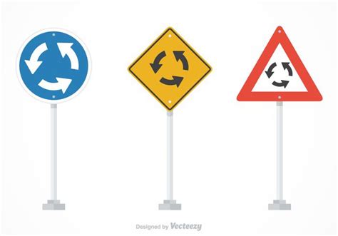 Free Vector Roundabout Traffic Signs - Download Free Vector Art, Stock ...