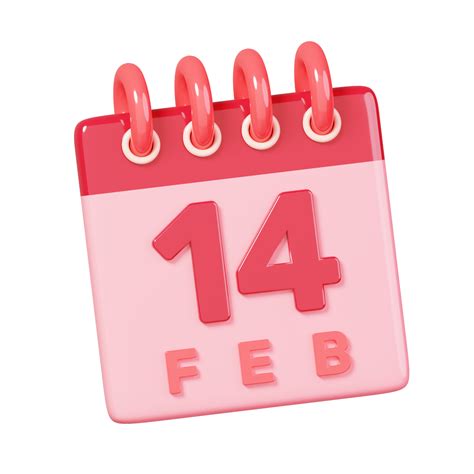 Calendario 14 De Febrero Aislado Icono De Feliz Día De San Valentín