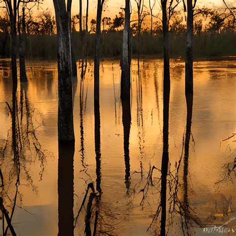 Louisiana Swamp Sunset · Creative Fabrica