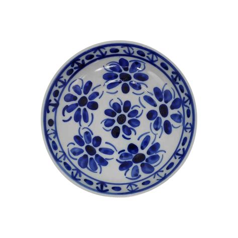 Vaso Em Porcelana Azul Colonial 10 Cm Furo Compre Online