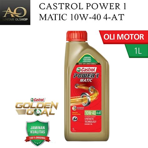 Jual Oli Mesin Motor Castrol POWER1 Matic 10W 40 4 AT 1L Shopee Indonesia