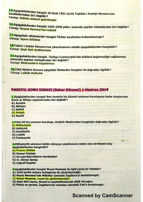 Solution Ataturk Ilkeleri Ve Inkilap Tarihi Cikmis Sorular Studypool