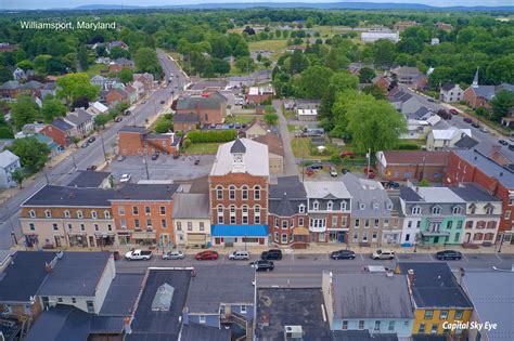 Washington County Maryland Williamsport Downtown Aerial View