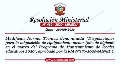 R M N Minedu Modifican Norma T Cnica Denominada