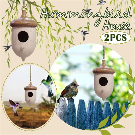 2pcs Filbert Hummingbird House 2022 New Wooden Hummingbird House For