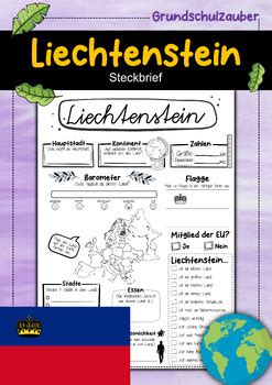 Liechtenstein Steckbrief Länder German by Grundschulzauber TPT