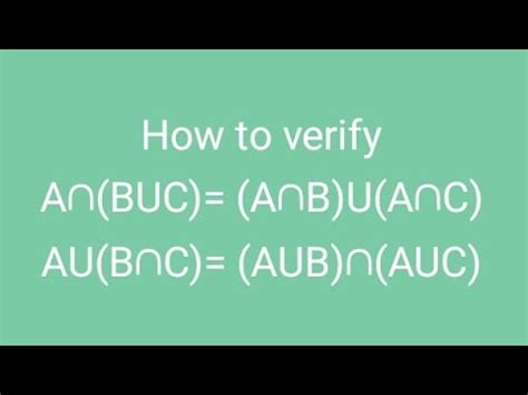 How To Verify A BUC AB U AC AU BC AUB AUC YouTube