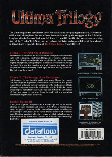 Ultima Trilogy I ♦ Ii ♦ Iii Cover Or Packaging Material Mobygames