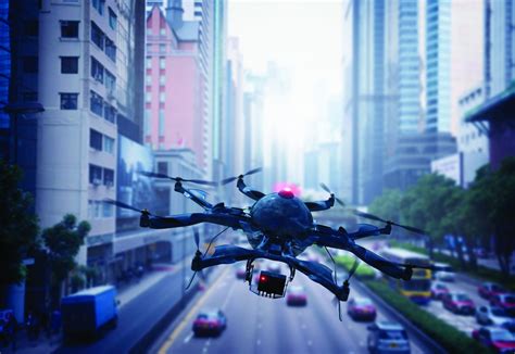 Drone Flying Over Hong Kong Cityscape Hong Kong Police Chief Magazine