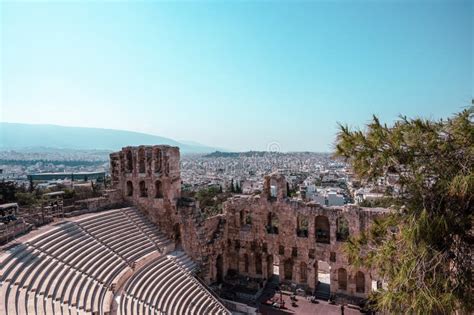 ATHENS GREECE MAY 14 2022 The Odeon Of Herodes Atticus Is A Stone