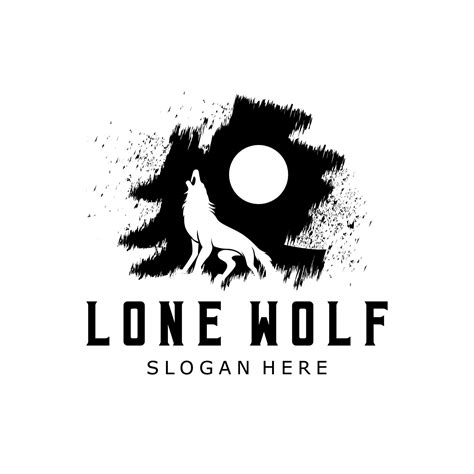 lone wolf logo design template 14536396 Vector Art at Vecteezy