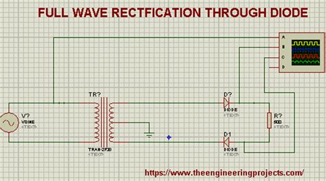 Full Wave Rectification In Proteus The Engineering Projects