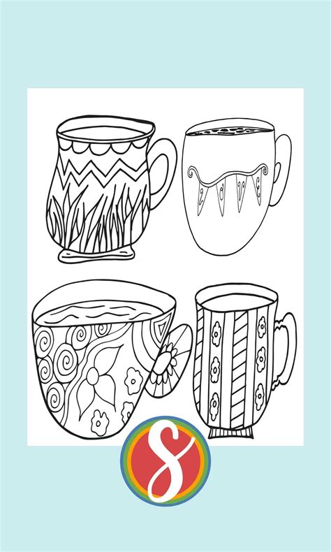 Free Coffee Coloring Pages Stevie Doodles