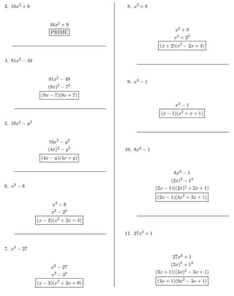 Factor Sum And Difference Of Cubes Worksheet